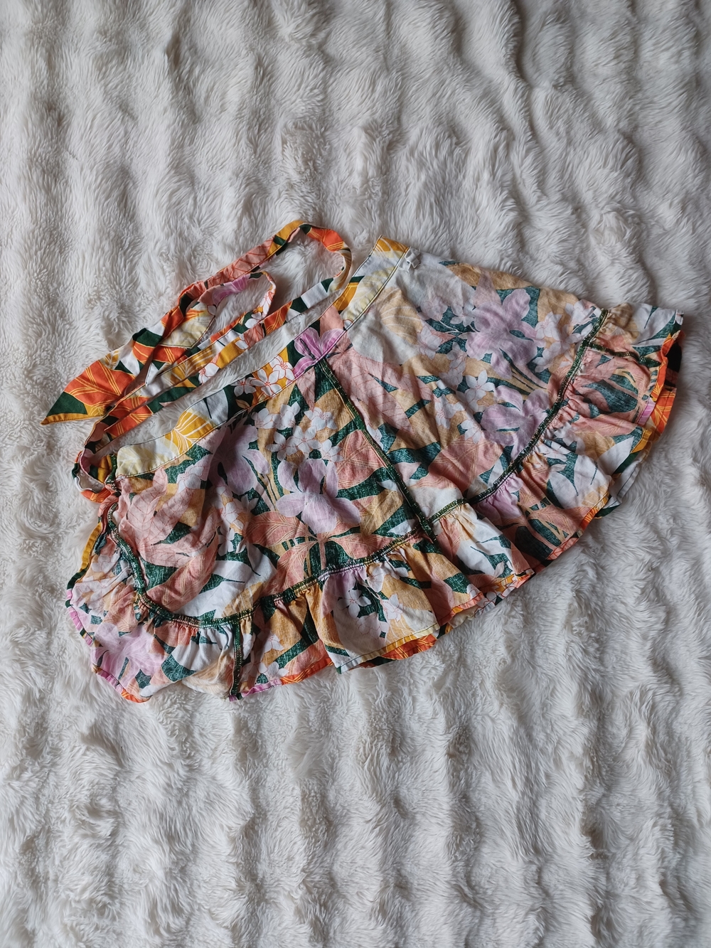 Aerie Floral Wrap Mini Skirt - Pink, Mustard & Green - Picture 5 of 10